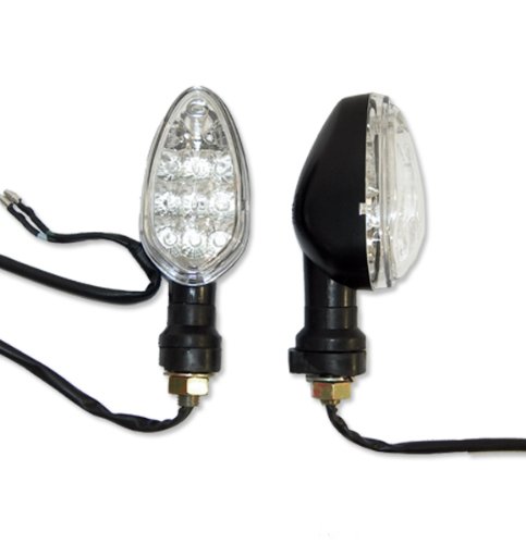 Black LED Motorcycle Turn Signals for Yamaha Virago XV700, XV750 Turn Signal Assemblies & Lenses vipcycle.com T9234-BLEDS