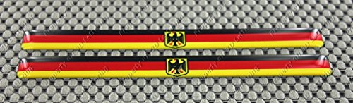 Bumper Stickers, Decals & Magnets 3D Lettering German wide flag -pair