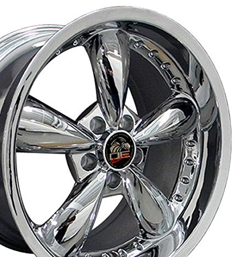 Bullitt Style Deep Dish Wheels with Rivets Fits Mustang (R) - Chrome 20x8.5/20x10 Set of 4 Replica OE Wheels / Wheel1x 8182225