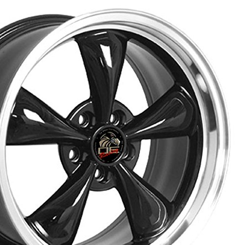 Bullitt Style Wheel with Machined Lip Fits Mustang (R) - Black 18x9 Replica OE Wheels / Wheel1x 8181834