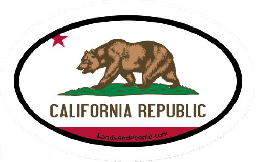 California State Flag USA Car Bumper Sticker Decal Oval Bumper Stickers, Decals & Magnets LandsAndPeople california_0005