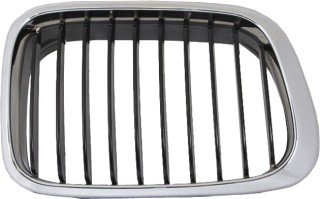 QP B050R-e BMW 330i Chrome Black Passenger Grille Grilles Aftermarket B050R-e