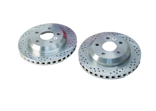 BAER 55050-020 Sport Rotors Slotted Drilled Zinc Plated Rear Brake Rotor Set - Pair Rotors Baer Brakes 55050-020