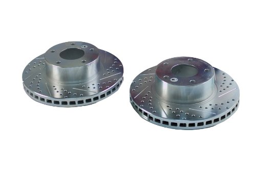 BAER 55088-020 Sport Rotors Slotted Drilled Zinc Plated Front Brake Rotor Set - Pair Rotors Baer Brakes 55088-020