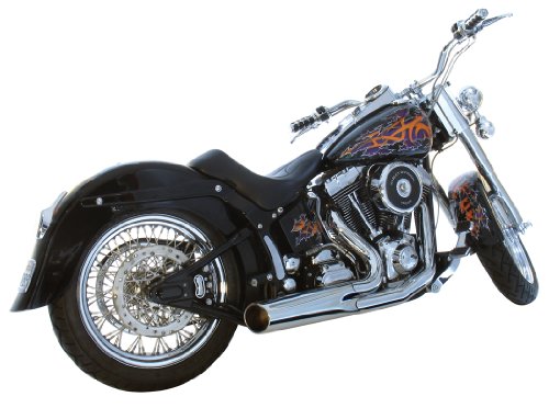 Patriot Defender Exhaust M101110S Stainless Chrome 2 into 1 Exhaust Pipe with Heat Shield for Harley Davidson Softail 1984-2011 Exhaust Patriot Exhaust M101110S