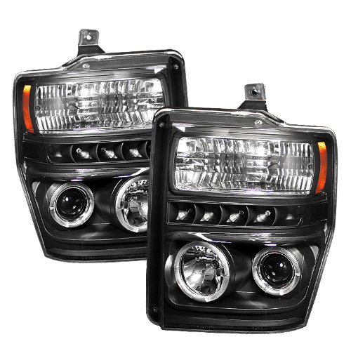 Spyder Auto Ford F250/350/450 Super Duty Black CCFL LED Projector Headlight Headlight Assemblies Spyder Auto PRO-YD-FS08-CCFL-BK