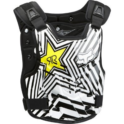 FOX PROFRAME LC ROCKSTAR ROOST PROTECTOR WHITE/BLACK SM/MD Chest Protectors Fox Racing 06122-058-S/M