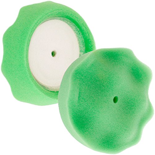 3 Green Foam Waffle Buff Pad Fine Polishing Grip - 2 Pack Buffing & Polishing Pads TCP Global PP-3013-2