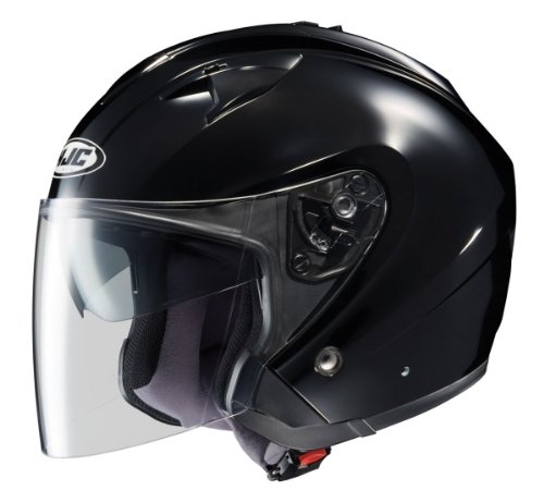 HJC Mens IS-33 Open Face Motorcycle Helmet Black Medium M Helmets HJC Helmets 954-603