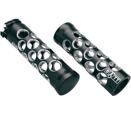 BATTISTINI BLACK BILLET ROUND HOLE GRIPS HARLEY 07-146 Grips Battistinis Custom Cycles 07-146