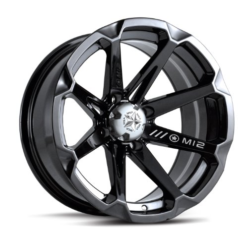 MotoSport Alloys M12 Diesel Gloss Black ATV Wheel UTV Wheel (15x7/4x137) ATV MotoSport Alloys M12-05737