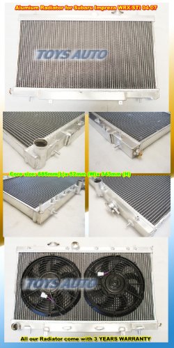 Godspeed Aluminum Radiator 2004 2005 2006 2007 Subaru Impreza Wrx STI GDB + High Performance 12 FAN X 2 Radiators Godspeed RD-016+fanx2