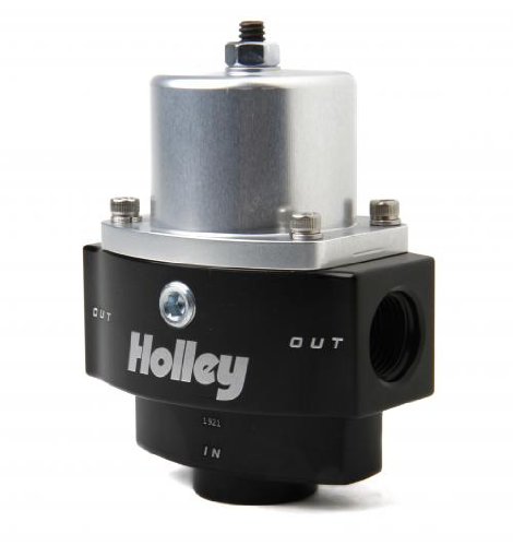 Holley 12-843 10AN Inlet / 2 x 8AN Outlet 4.5-9 PSI Adjustable Billet Fuel Pressure Regulator Pressure Regulators Holley 12-843