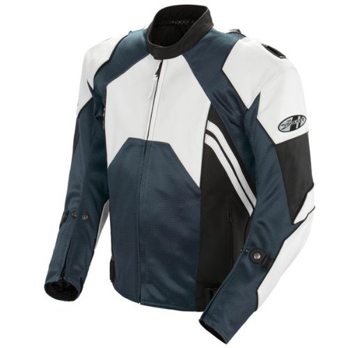 Joe Rocket Radar Mens White/Gunmetal Motorcycle Jacket - 44 Jackets & Vests Joe Rocket 1052-1744