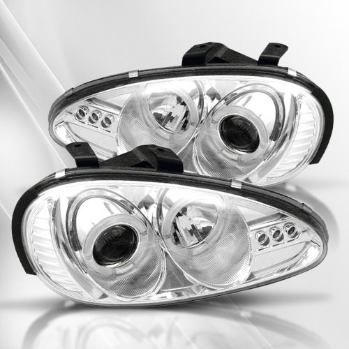 Mazda MX3 92 93 94 95 96 LED Projector Headlights /w Halo/Angle Eyes ~ pair set (Chome) Headlight Bulbs Darkside LH-PRJ-MMX392-C-YDX