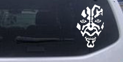 Star Wars Darth Maul Car Window Wall Laptop Decal Sticker -- White 3in X 4.8in Wall Stickers & Murals Rad Dezigns 10383_White_3inX4.8in