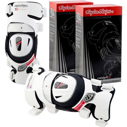 Troy Lee Designs Catalyst X Brace System Adult Knee Guard MX Motorcycle Body Armor - White / X-Large Knee & Shin Protection Troy Lee Designs 1241-0111-AMA