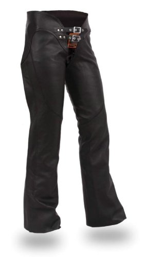 First MFG Women's Double-Belted Leather Chaps. Hip Hugging Curvy Fit. FIL745CSL Pants & Chaps First MFG FIL745CSL-L
