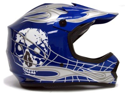 Helmets TMS HY-601-Blue/SilverSkull#15-S