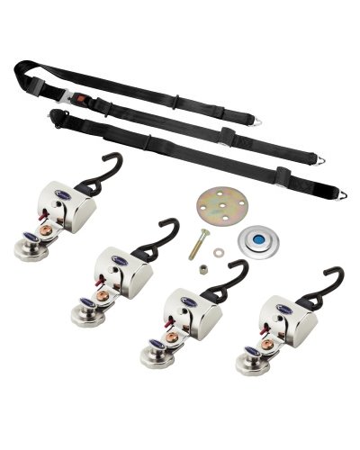 QRT MAX Slide 'N Click Retractor Kit with Non-Retractable Belts and Floor Pockets Floor Mats Q'Straint Q-8300-A-SC