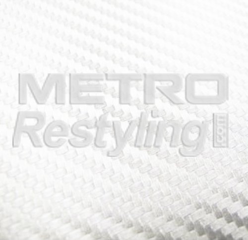 White Metro 3D Flexible Carbon Fiber Vinyl Wrap Film 24x12 Vinyl Wraps MetroRestyling METRO-3D-WHT-24