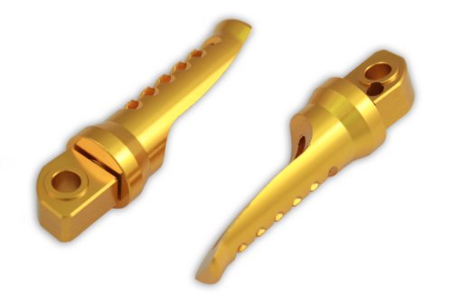 Custom Foot Pegs - Rear Passenger - Yamaha - YZF R1 00-12, R6 99-12, R6S 06-12, FZ1 01-05, V-Max 09-12 - Gold Body & Frame Parts LuckyBike 51-702-GO
