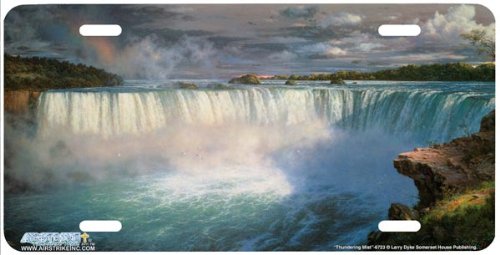 6723-Thundering Mist-Waterfall License Plate Car Auto Novelty Front Tag by Larry Dyke from Airstrike Frames Airstrike 6723