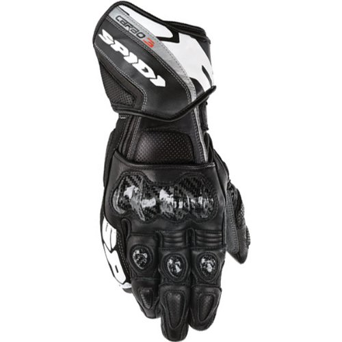 Spidi Carbo-3 Men's Leather Sports Bike Motorcycle Gloves - Black / Medium Gloves Spidi 474-0035M-AMA