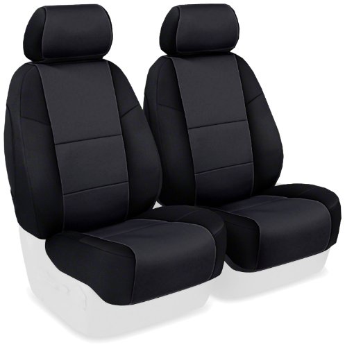 Coverking Custom Fit Front 50/50 Manual Bucket Seat Cover for Select Nissan Frontier Models - Neosupreme 2-Tone (Charcoal with Black Sides) Accessories Coverking CSC2A2NS7544