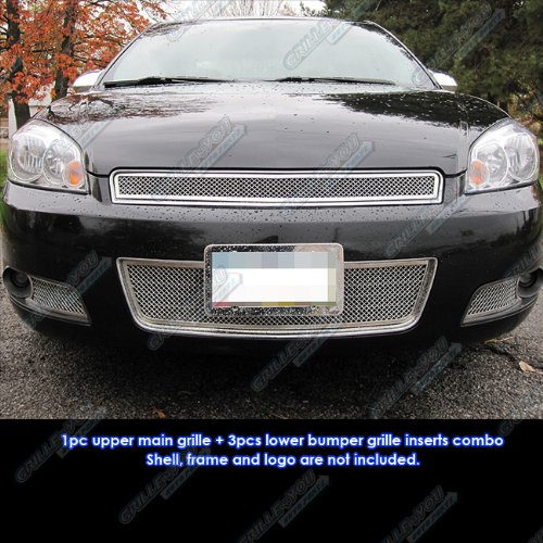 Fits 2006-2013 Chevy Impala Mesh Grille Grill Insert Combo # C77817T Grille Inserts APS C77817T
