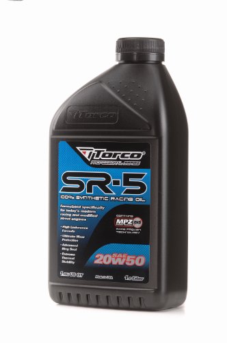 Torco A152050C SR-5 20w50 Synthetic Racing Oil Bottle - 1 Liter Bottle, (Case of 12) Motor Oils Torco A152050C