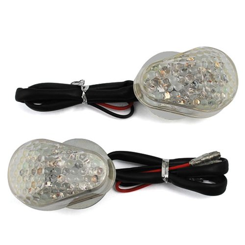 2x JDM Style Flush Mount Clear Lens 15 Amber LED Turn Signal Light Blinker Indicator Side Marker For Honda CBR Sport Racing Bike Turn Signal Assemblies & Lenses Astra Depot M03-019-1