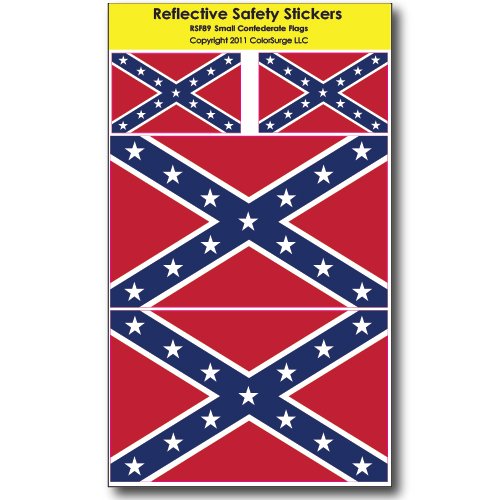 Small Confederate Flag REFLECTIVE Decals Decals Colorsurge LLC RSF89