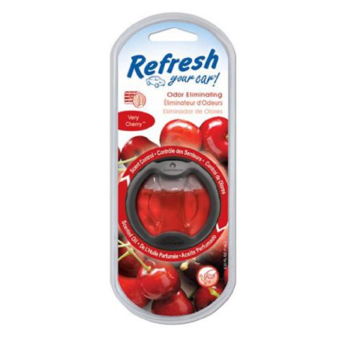 Refresh Scented Oil Diffuser Odor Eliminating Car Vent Air Freshener - Very Cherry Scent Air Fresheners HandStands 09027