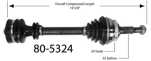 Empi 80-5324 CV Joint Half-Shaft Assembly Half-Shaft Assemblies Empi 80-5324