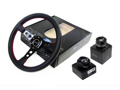 05-10 Scion tC NRG 350MM Steering Wheel + Hub + Quick Release Black Combo Steering System NRG Innovations 3-NRG-ST-006R21-120H