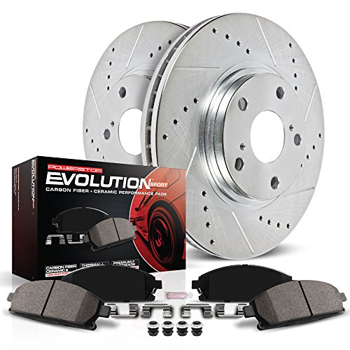 Power Stop K1380 Front Z23 Evolution Brake Kit with Drilled/Slotted Rotors and Ceramic Brake Pads Brake Kits Power Stop K1380
