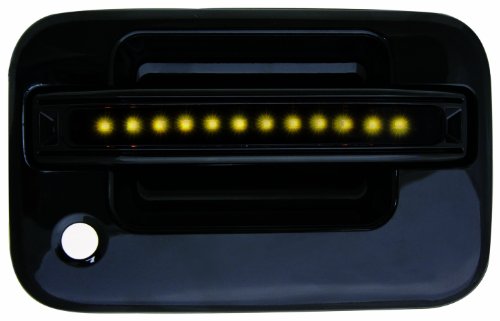 IPCW FLA04BF Black with Amber LED and Smoke Lens Front Door Handle with Both Sides Key Hole - Pair Body IPCW FLA04BF