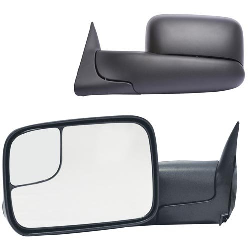 Fit System 60177-78C Dodge Ram Driver/Passenger Side Replacement Manual Foldaway Towing Mirror Set with Dual Glass Exterior Mirrors Fit System 60177-78C