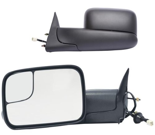 Fit System 60179-80C Dodge Ram Driver/Passenger Side Replacement Heated Glass Power Towing Mirror Set with Dual Glass Mirrors Fit System 60179-80C