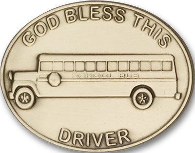 Antique Gold Tone God Bless This Bus Driver Visor Clip Visor Accessories bliss 1084VG