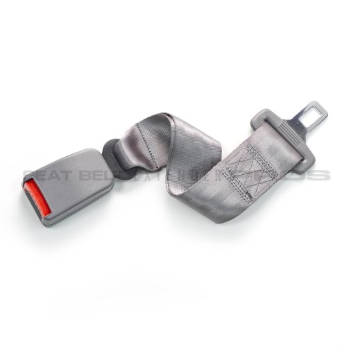 15 Car Seat Belt Extender - Grey - Type B (1 wide metal tongue) - Buckles Right In! Seat Belts Seat Belt Extender Pros B15gr