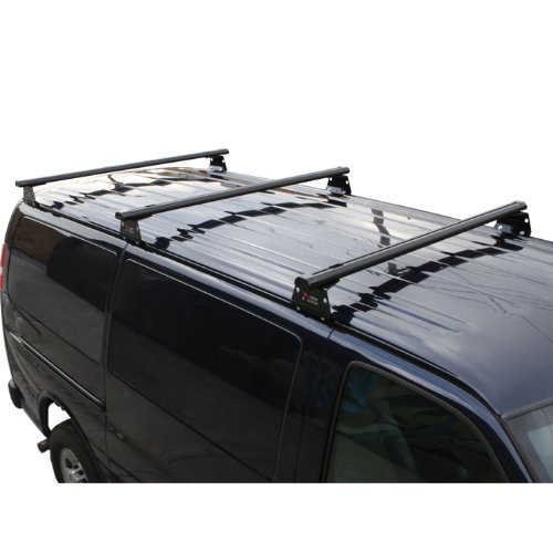 Black Aluminum H3 Rack 3 Bar System for a Ford Econoline 1992-On Cargo Racks Vantech H3230B