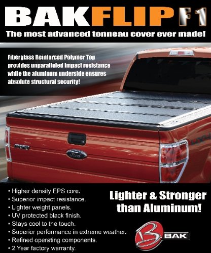 Bak Industries BAKFlip F1 72507 HARD FOLDING TONNEAU COVER For 2005 2006 2007 2008 2009 2010 2011 Nissan Frontier Ext/ Crew Cab Large BED Tonneau Covers BAK 72507