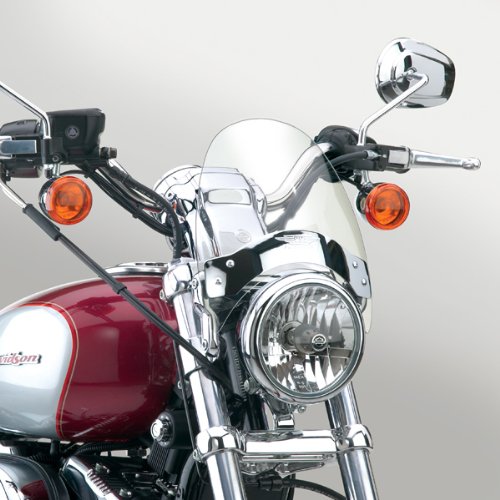 National Cycle Fork Mount Flyscreen Windshield For Various Metric Motorcycles (See Specifications) - Chrome Plate/ Light Smoke - N2530 Bike Trainers & Accessories National Cycle N2530