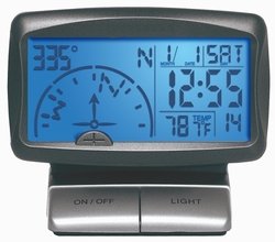 Car Digital Compass with Time, Temperature Blue Backlight. Compasses Custom Accessories 25228