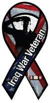 Iraq War Veteran Salute Large Ribbon Magnet Bumper Stickers, Decals & Magnets Magnet America M-LR-IVET