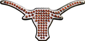 Texas Longhorns Premium Metal Auto Emblem with Orange Crystals Bumper Stickers, Decals & Magnets UT9