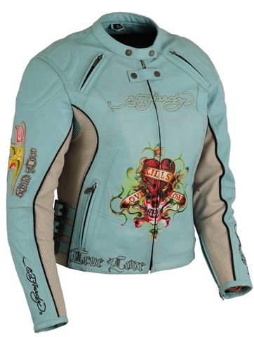 First Manufacturing Ed Hardy Ladies Jacket with Side Buckles (Blue, X-Small) Jackets & Vests First Manufacturing EHLSTW2-CSLZ-XS