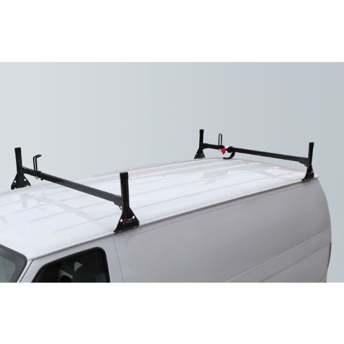 Black Steel H1 Rack 2 Bar System for a Ford Econoline 1992-On Cargo Racks Vantech H1082B